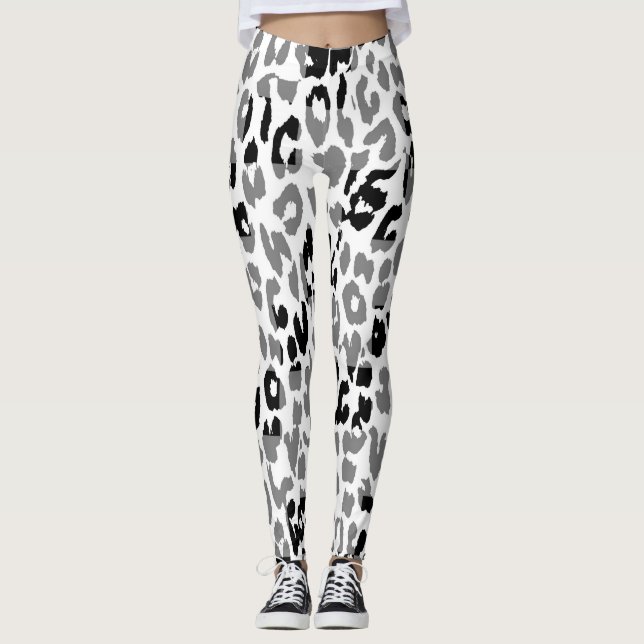 Leopard Skin Mönster Leggings (Framsida)