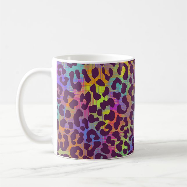 Leopard skin mönster. Upprepande sömlöst djurben Kaffemugg (Vänster)