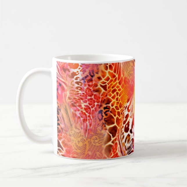 leopard skin mönster-vävnad leopard,abstrakt,anima kaffemugg (Vänster)