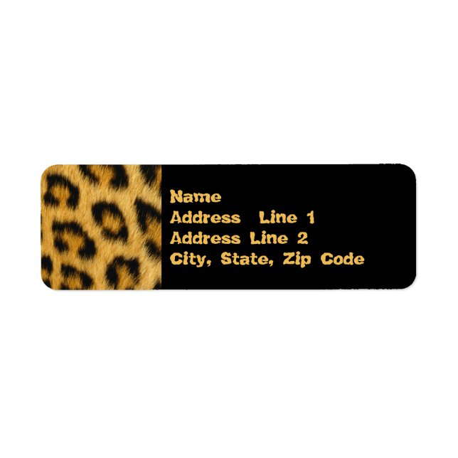 Leopard Skin, Päls, hårtryck Returadress Etikett (Framsidan)