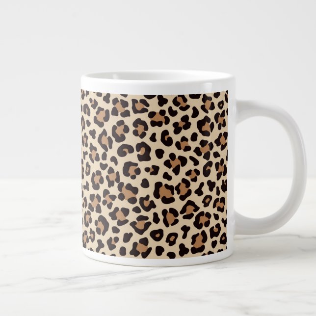 Leopard Skin Päls Mönster Jumbo Mugg (Höger)