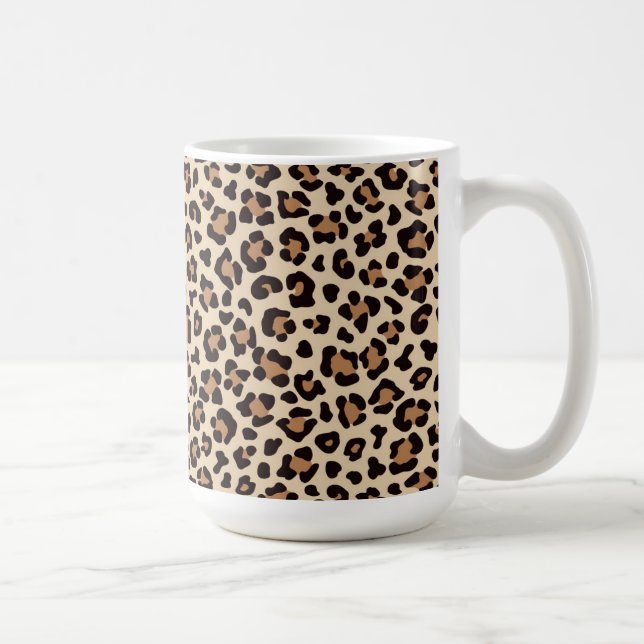 Leopard Skin Päls Mönster Kaffemugg (Höger)