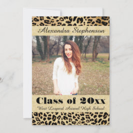 Leopard Skin Photo Studenten annons Inbjudningar
