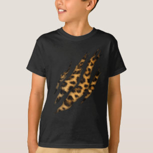 Leopard Skin Print Torn Klo T Shirt