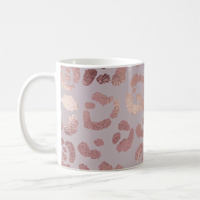 Leopard skin: ro guld elegance. kaffemugg (Vänster)