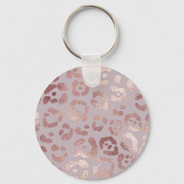 Leopard skin: ro guld elegance. nyckelring (Framsida)