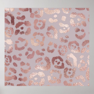 Leopard skin: ro guld elegance. poster