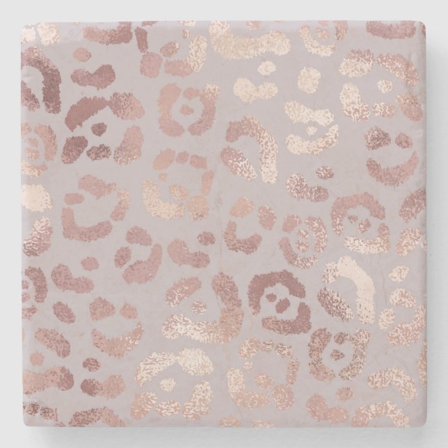 Leopard skin: ro guld elegance. stenunderlägg (Framsidan)