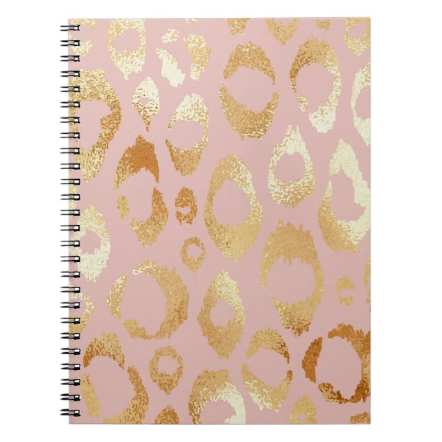 Leopard skin, ro guld struktur anteckningsbok (Framsidan)