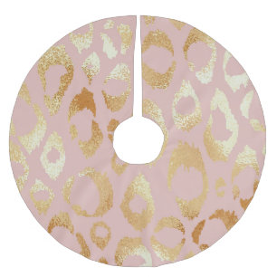Leopard skin, ro guld struktur julgransmatta borstad polyester