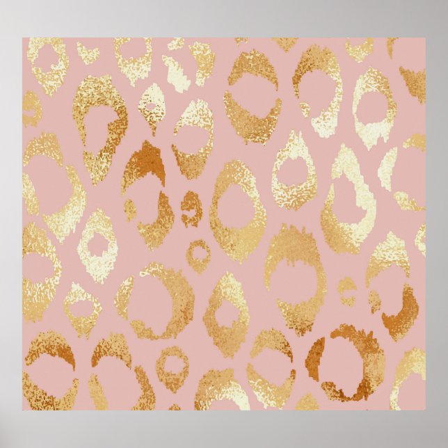 Leopard skin, ro guld struktur poster (Framsidan)