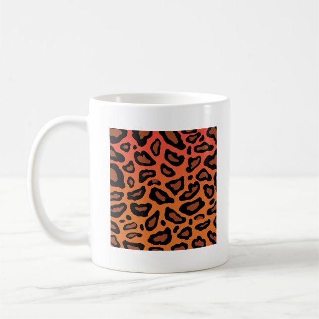 Leopard Skin Spots Mönster, Leopard Älskare Gift Kaffemugg (Vänster)