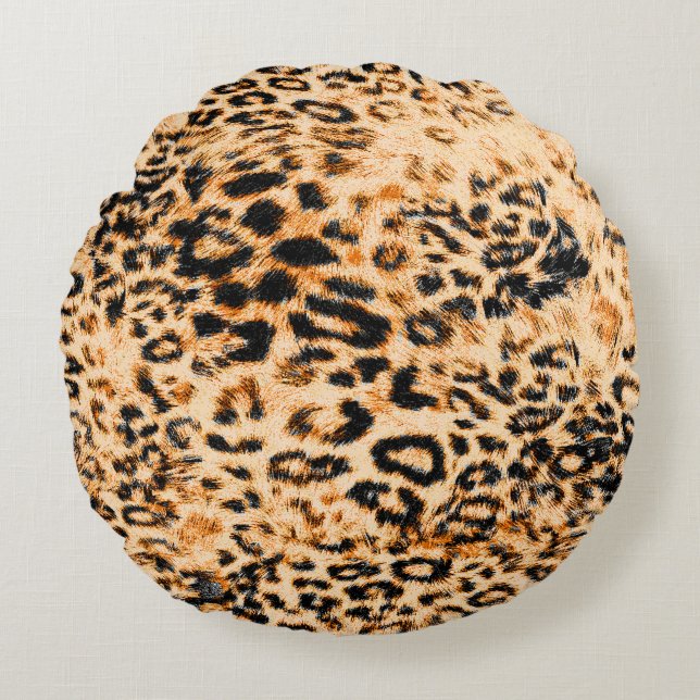 Leopard skin struktur, leopard mönster rund kudde (Framsidan)