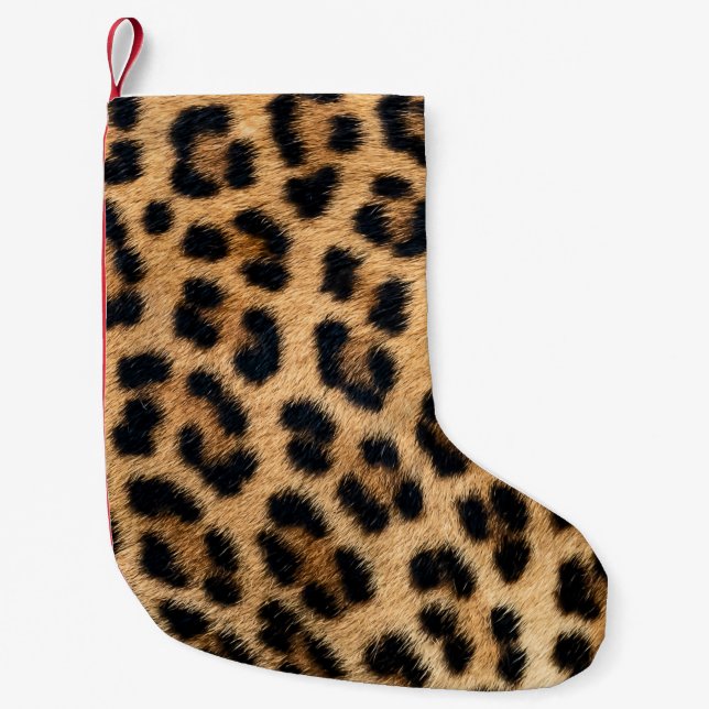 Leopard skin struktur liten julstrumpa (Framsidan)