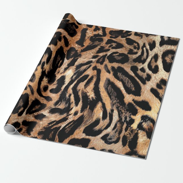 Leopard skin struktur presentpapper (Utrullad)