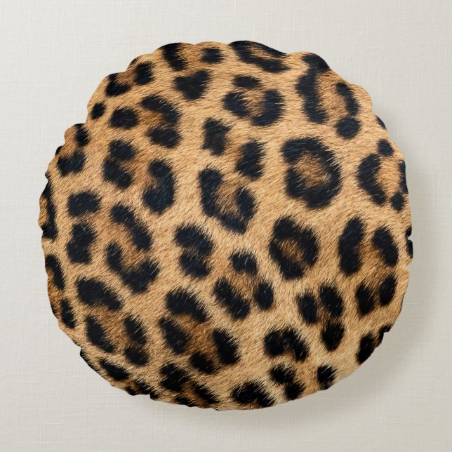 Leopard skin struktur rund kudde (Framsidan)