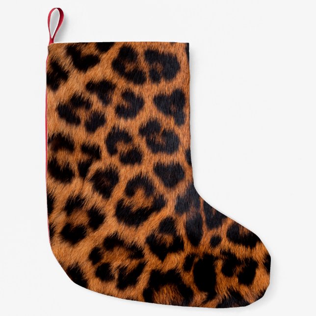 Leopard skin struktur : Uppehåll leopardprick Liten Julstrumpa (Framsidan)