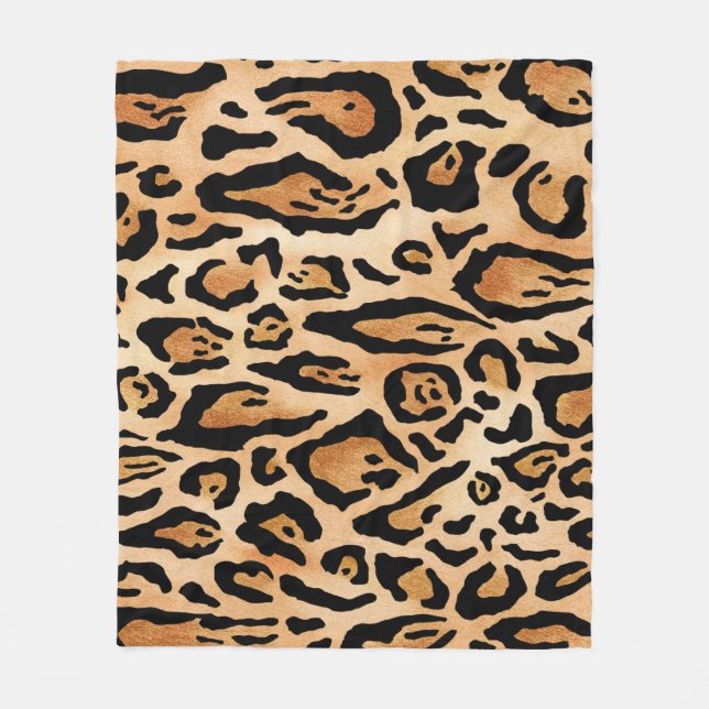 Leopard Skin: Timless Seamless Mönster Fleecefilt (Framsidan)