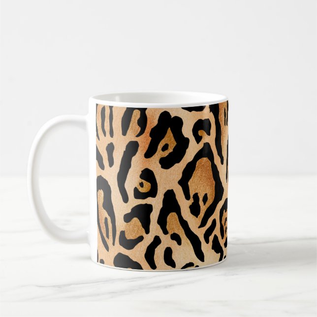 Leopard Skin: Timless Seamless Mönster Kaffemugg (Vänster)