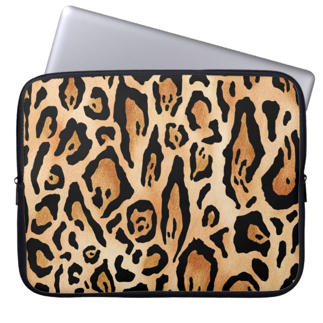 Leopard Skin: Timless Seamless Mönster Laptop Fodral (Framsidan)