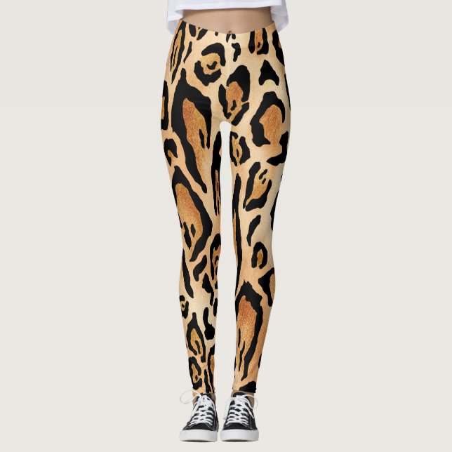 Leopard Skin: Timless Seamless Mönster Leggings (Framsida)