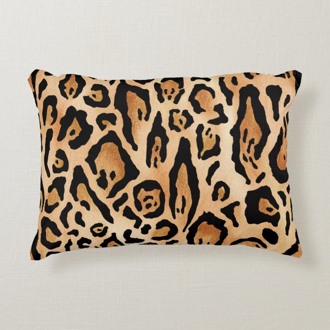 Leopard Skin: Timless Seamless Mönster Prydnadskudde (Framsidan)