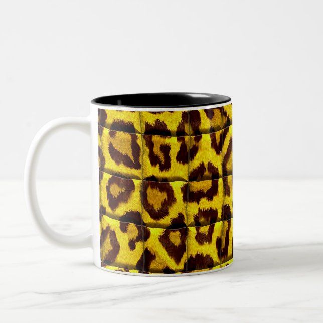 Leopard skin Två-Tonad mugg (Vänster)