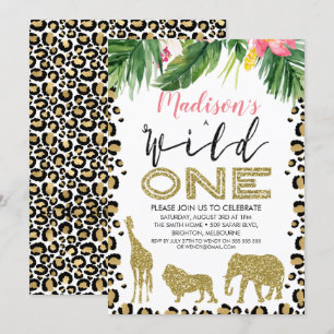 Leopard Skin Vild en födelsedagsinbjudan Inbjudningar