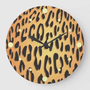 Leopard Skin Wall Clock Stor Klocka