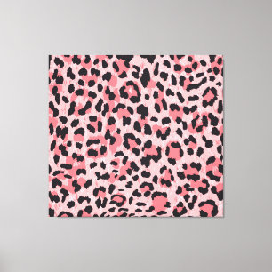 Leopard-skinn: vintage sömlös struktur canvastryck