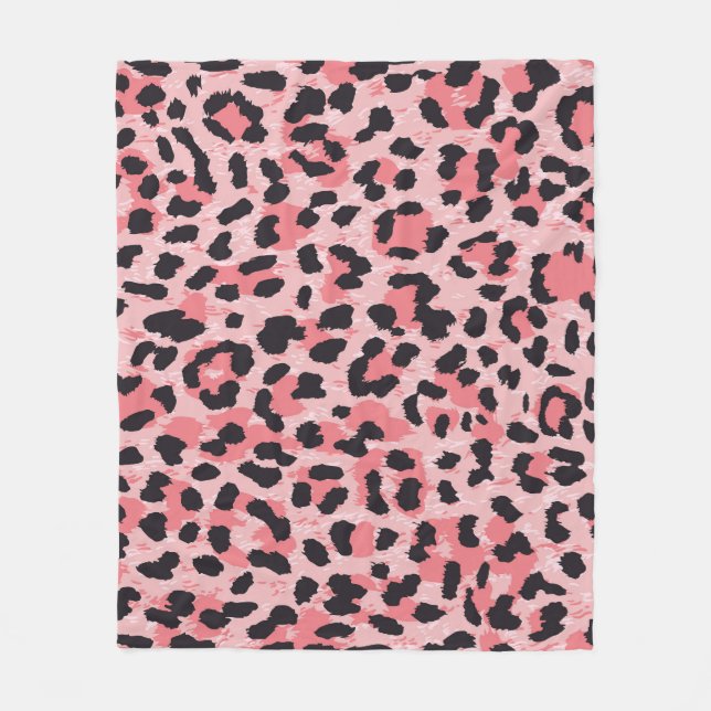 Leopard-skinn: vintage sömlös struktur fleecefilt (Framsidan)
