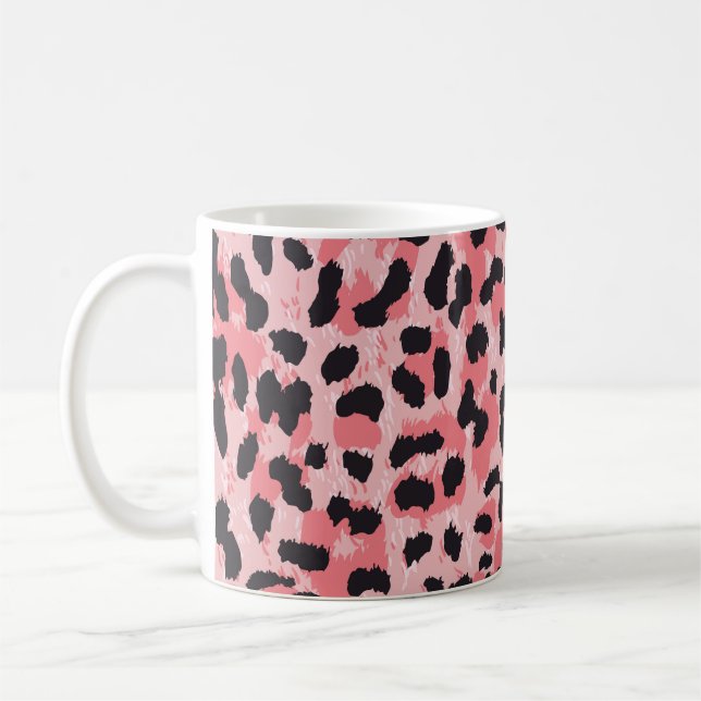 Leopard-skinn: vintage sömlös struktur kaffemugg (Vänster)
