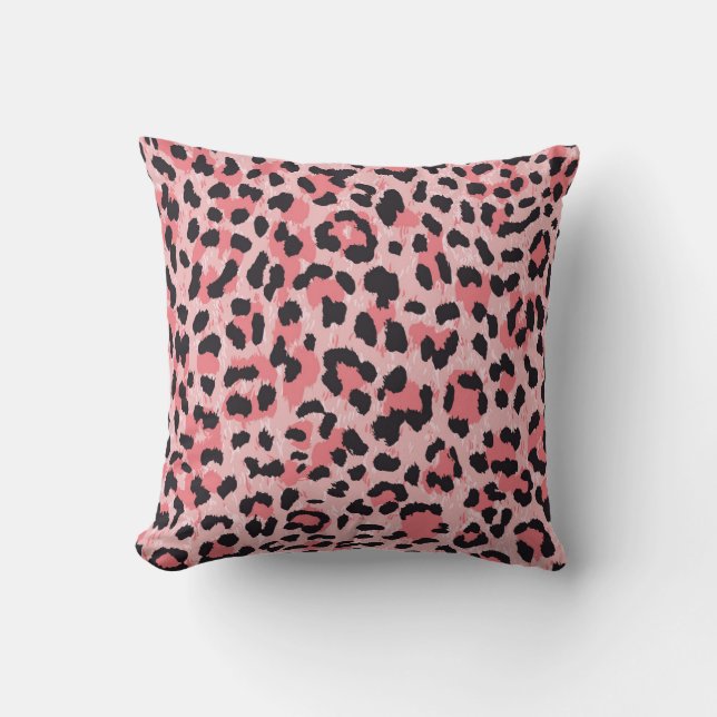 Leopard-skinn: vintage sömlös struktur kudde (Framsida)