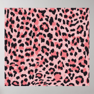 Leopard-skinn: vintage sömlös struktur poster