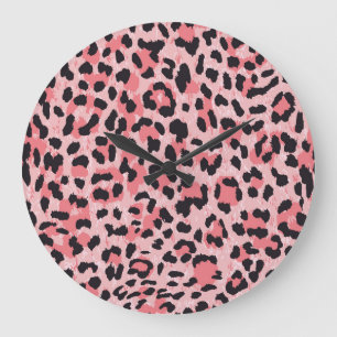 Leopard-skinn: vintage sömlös struktur stor klocka