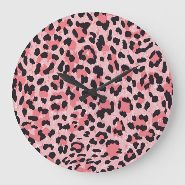 Leopard-skinn: vintage sömlös struktur stor klocka (Framsida)