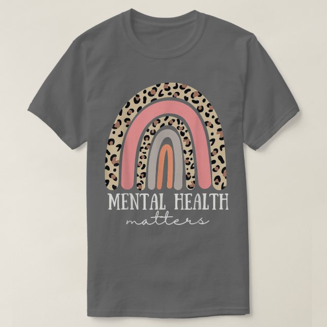 Leopard Skriv ut Boho Rainbow A T Shirt (Design framsida)