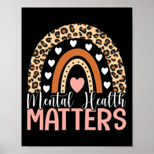 Leopard Skriv ut Boho Rainbow Awarene Poster