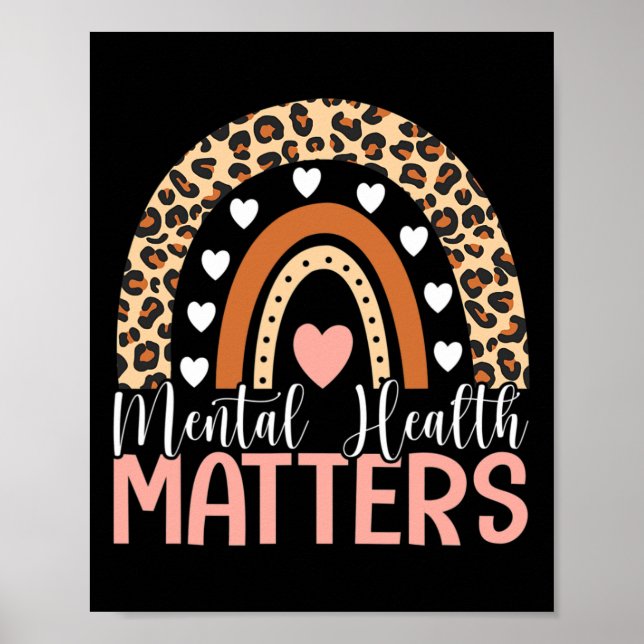 Leopard Skriv ut Boho Rainbow Awarene Poster (Framsidan)