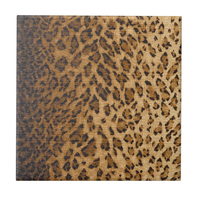 Leopard Skriv ut ett monogram initialer Kakelplatta (Framsidan)