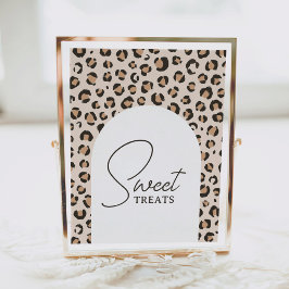 Leopard Skriv ut Födelsedagsfest Sweet Treats-teck Poster