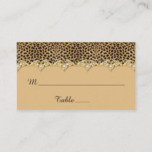 Leopard Skriv ut Guld och diamanter Placera kort