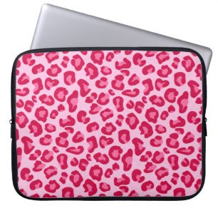 Leopard Skriv ut i Pastel Rosa, Shock rosa och Fuc Laptop Fodral