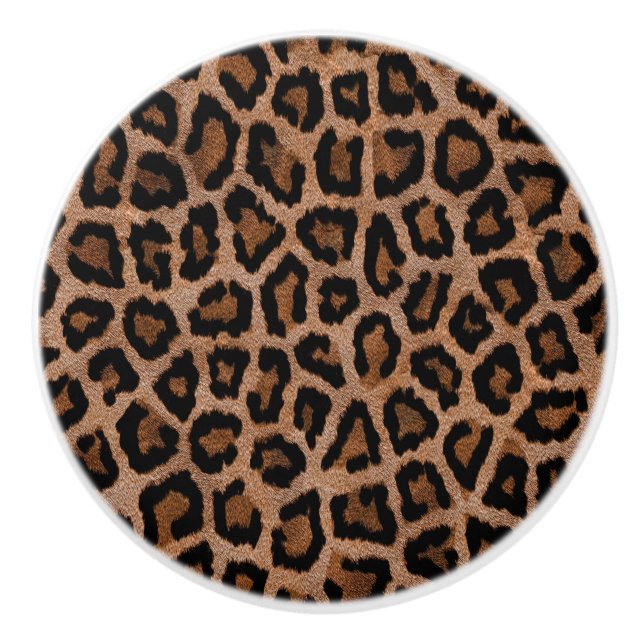 Leopard Skriv ut keramik Knob Knopp (Framsidan)
