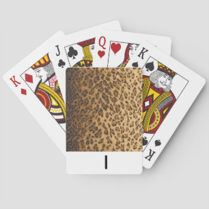 Leopard Skriv ut monogram I initialer, uppspelning Casinokort