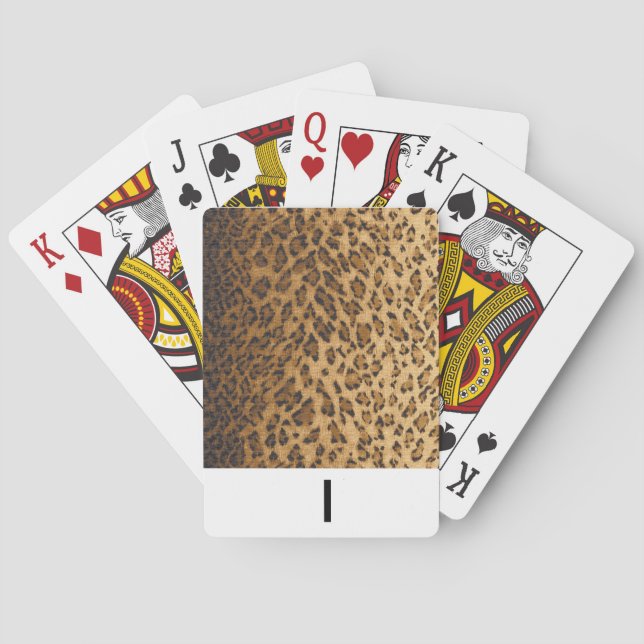 Leopard Skriv ut monogram I initialer, uppspelning Casinokort (Baksidan)