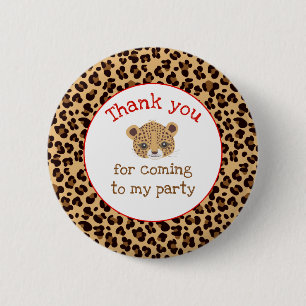 Leopard Skriv ut Red Quatrefoil 'Tack! Knapp
