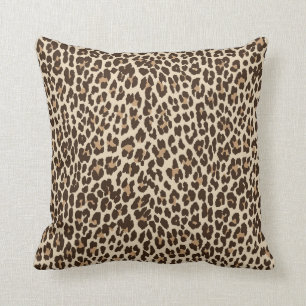 Leopard Skriv ut Reversible Solid Pillow Kudde