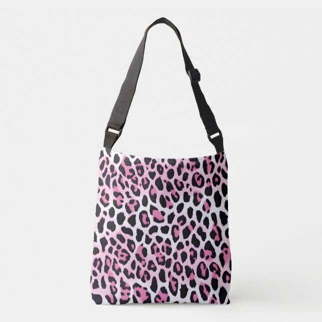 Leopard Skriv ut Rosa och vitt Axelväska (Framsida)