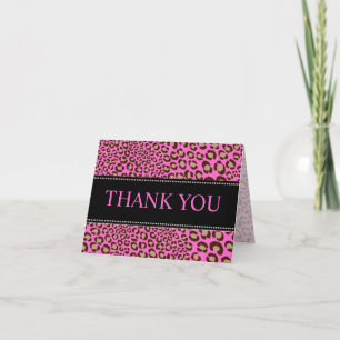 Leopard Skriv ut/rosa/Tack/anpassningsbar baksida Tack Kort